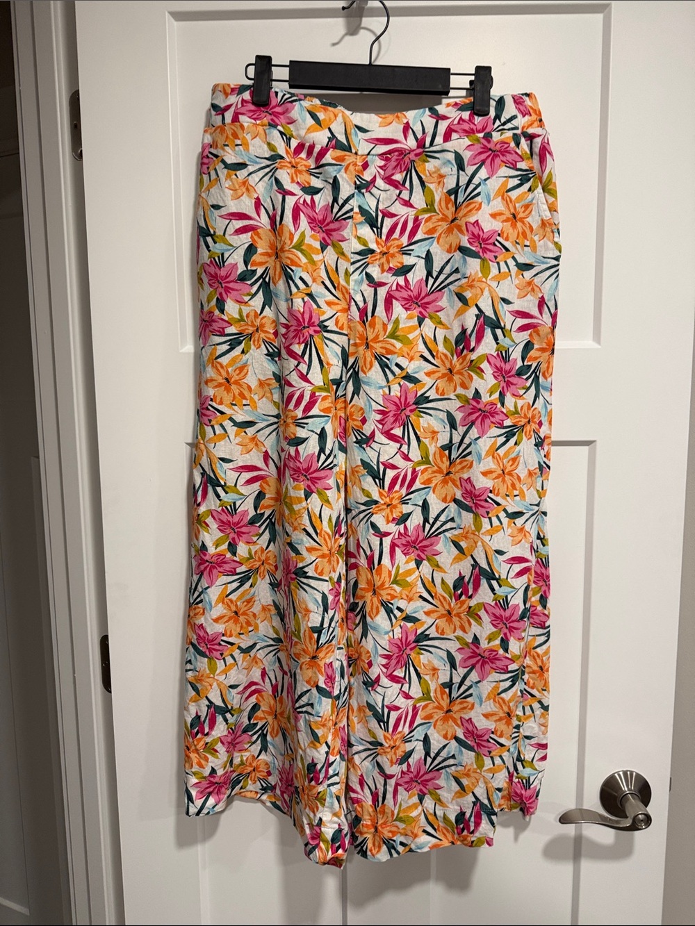 Jessica Simpson Floral Linen Blend Wide Leg Pants Size M ๐ด๐น๐